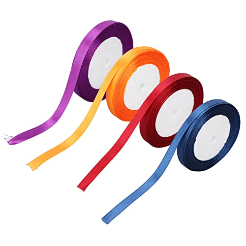 BRRNOO 4pcs Satin Ribbon Roll Polyester Geschenkwickband 10 Mm X 22m Wiederverwendbar für -Dekorationen Hochzeitssträuße Haarbänder mit Hellen Farben Fangen Farben BRRNOO 4pcs Satin Ribbon Roll Polyester Geschenkwickband 10 Mm X 22m Wiederverwendbar für -Dekorationen Hochzeitssträuße Haarbänder mit Hellen Farben Fangen Farben von Brrnoo