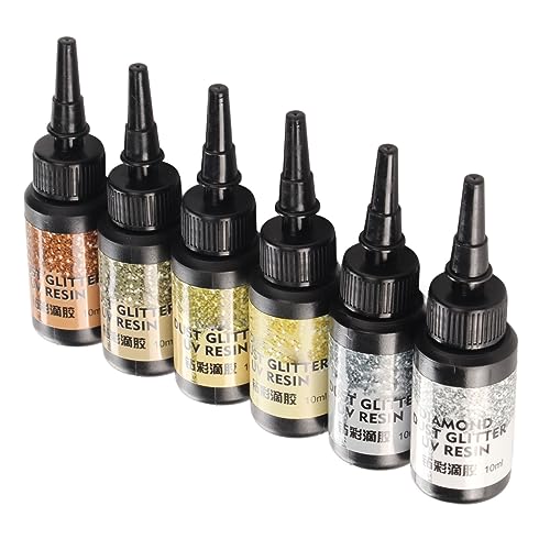 BRRNOO Farbiges UV -Harz, Glitzer UV -Kleber Farbes Epoxidharz Schnell Ultraviolett Härtung Harz Diamant Glitter für Kleine Handwerk, Schmuckherstellung, DIY Herstellung (Gelbe Serie) von Brrnoo