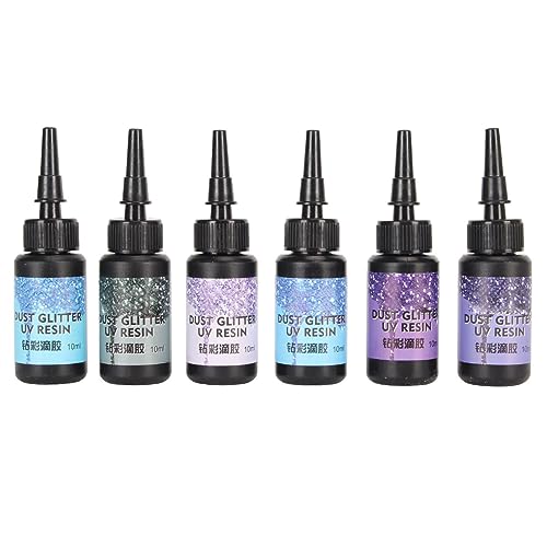 BRRNOO Farbiges UV -Harz, Glitzer UV -Kleber Farbes Epoxidharz Schnell Ultraviolett Härtung Harz Diamant Glitter für Kleine Handwerk, Schmuckherstellung, DIY Herstellung (Lila Serie) von Brrnoo
