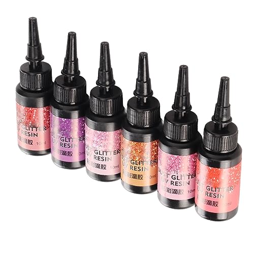 BRRNOO Farbiges UV -Harz, Glitzer UV -Kleber Farbes Epoxidharz Schnell Ultraviolett Härtung Harz Diamant Glitter für Kleine Handwerk, Schmuckherstellung, DIY Herstellung (Rote Serie) von Brrnoo