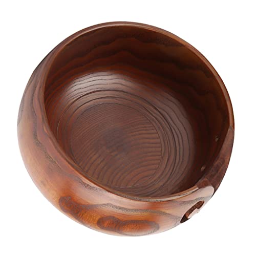 BRRNOO Handgefertigte Holzgarnschale, Gearbeitetes Strick-Häkchen-Wohnkultur aus Natürlichen Holz, Einzigartiges Spiraldesign Hält Garn in Schüssel, Leicht und (Durchmesser 14-16 cm) von Brrnoo