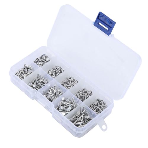 BRRNOO Hochwertiger Fester Aluminiumnietset, 500pcs Flat Head Aluminium Nieten, Korrosionsbeständige, Mehrere Größen, die mit Perfektem Befestigungseffekt Enthalten Sind, Nicht Einfach BRRNOO Hochwertiger Fester Aluminiumnietset, 500pcs Flat Head Aluminium Nieten, Korrosionsbeständige, Mehrere Größen, die mit Perfektem Befestigungseffekt Enthalten Sind, Nicht Einfach von Brrnoo