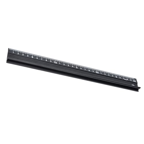 BRRNOO Office -Schneidlineer mit Gummistreifen, Schutzplatte, Aluminiumlegierung für die Längemessung (L-förmig 30 cm) von Brrnoo