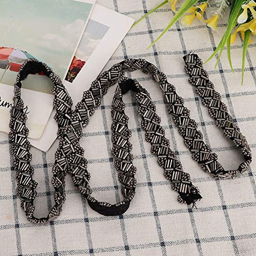 BRRNOO Perlenbandband, Spitzenband DIY Handgemachte Kleidung Gestickt (1,5 cm große quadratische Rohrperlen in) von Brrnoo
