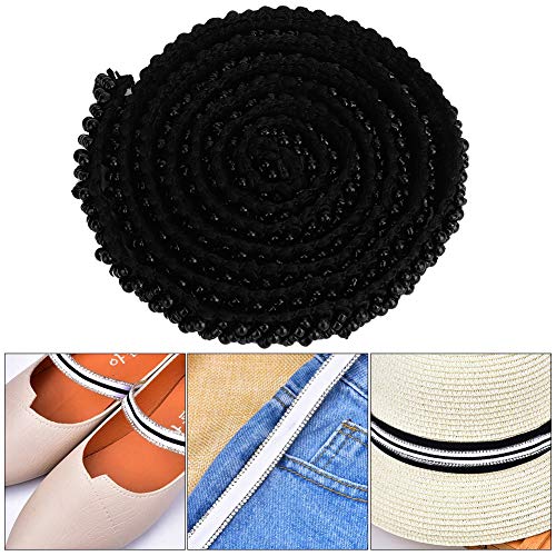 BRRNOO Perlenbandband, Spitzenband DIY Handgemachte Kleidung Gestickt (1 cm schwarze schräge Perlen) von Brrnoo