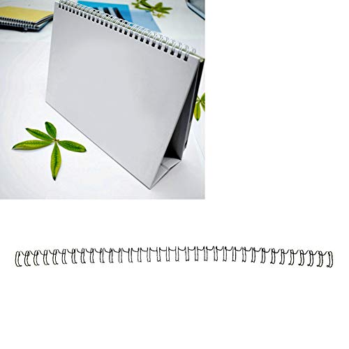 Bindungsstacheln, A4 -Größe 34 Zähnedraht Bindungsdraht mit 100 Pcs für den Kalender (9,5 mm*34 Zähne 100 schwarze Streifen) von Brrnoo