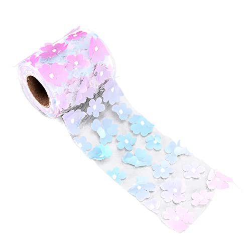 Blumen Tüll Brötchen, Funkelnde Tüllbrötchen Schöne DIY Flexible Blumen Tüll Rollen 8 Cm 10yd Exquisit Leuchtend Näher Spitze Weite Application Roll Spulen (Farbverlauf Lila) von Brrnoo