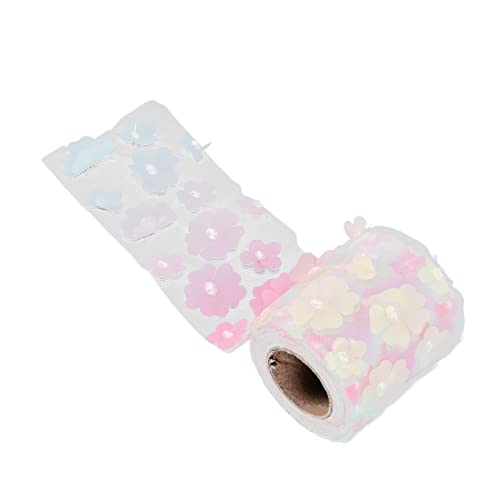 Blumen Tüll Brötchen, Funkelnde Tüllbrötchen Schöne DIY Flexible Blumen Tüll Rollen 8 Cm 10yd Exquisit Leuchtend Näher Spitze Weite Application Roll Spulen (Farbverlauf rosa gelb) von Brrnoo