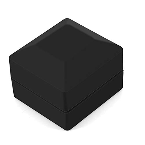 Brrnoo 4 Farben Modische LED Beleuchtet Ring Lagerung Schmuckschatulle Vitrine [schwarz], LED-Licht Ring Box SchmuckkästenSchmuckaufbewahrung von Brrnoo