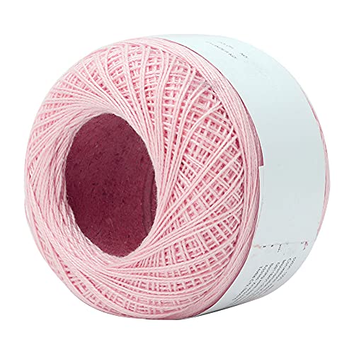 Brrnoo Baumwollfaden Zum Häkeln, Weicher und Glatte Lace Line, 100% Baumwolle (6604 Weißes Pulver) von Brrnoo