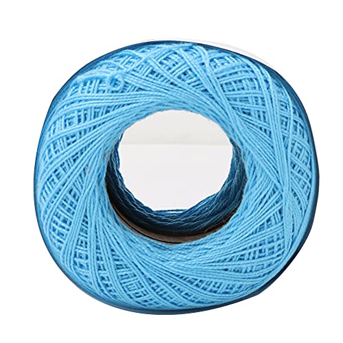 Brrnoo Baumwollfaden Zum Häkeln, Weicher und Glatte Lace Line, 100% Baumwolle (6611 Sky Blue) von Brrnoo