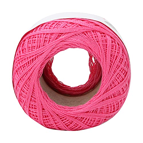 Brrnoo Baumwollfaden Zum Häkeln, Weicher und Glatte Lace Line, 100% Baumwolle (6615 Rose Rot) von Brrnoo