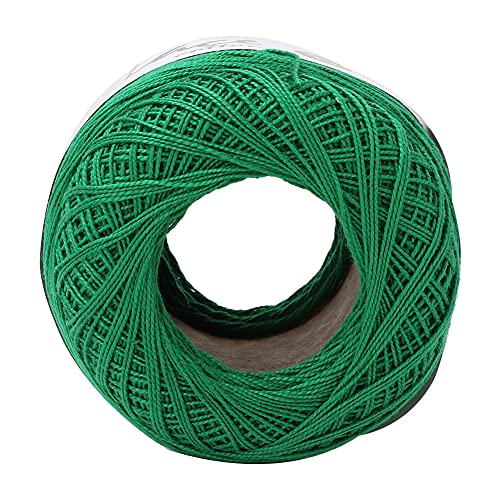 Brrnoo Baumwollfaden Zum Häkeln, Weicher und Glatte Lace Line, 100% Baumwolle (6623 dunkelgrün) von Brrnoo