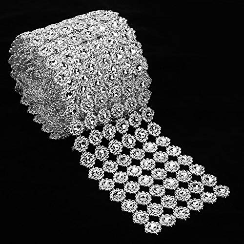 Brrnoo Strassbänder, Strassgitterband Kunststoff Mesh Wrap 5yard Roll 6 Reihen Silber Strassbänder Rollen Strassbanddekoration Dekoration Brrnoo Strassbänder, Strassgitterband Kunststoff Mesh Wrap 5yard Roll 6 Reihen Silber Strassbänder Rollen Strassbanddekoration Dekoration von Brrnoo