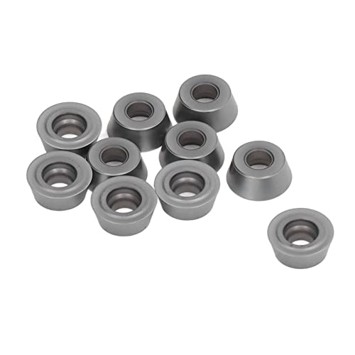 Carbideinsätze, 10 Stcs CNC Frensteinersatz Rake Head Ersatzfräsen Cuttereinsätze Hochpräzise Carbid Drehblätter Beschichtete Dreheinsätze für die Industrie (RDMT1204MOTN) von Brrnoo