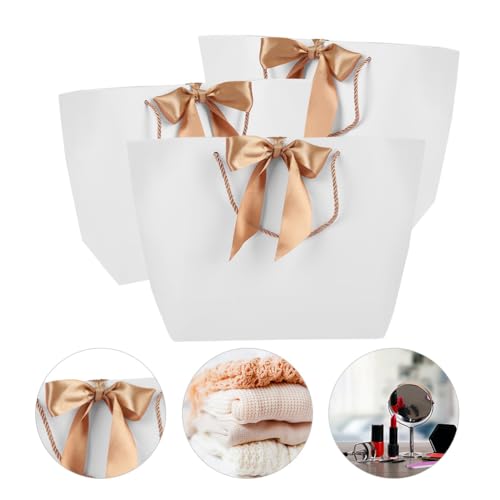 Geschenktüten 10 Stück mit Griffen & Schleife Band Papiertüten für Party Souvenir Kleidung Boutique Taschen Premium Qualität Geschenktüten 10 Stück mit Griffen & Schleife Band Papiertüten für Party Souvenir Kleidung Boutique Taschen Premium Qualität von Brrnoo