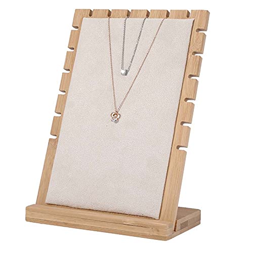 Halsketten Display Holzbrett für Schmuckaufbewahrung & Organisation, Juwelen Accessoires Halter für Kette & Anhänger (Beige) von Brrnoo