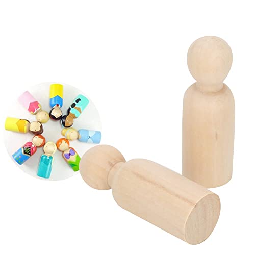 Hölzerne Peg Dolls Unvollendete Hölzerne Peg Dolls Set Bodies, 10pcs 75mm Male DIY Painting Dolls Wooden Children Painting Figure Toy Craft von Brrnoo