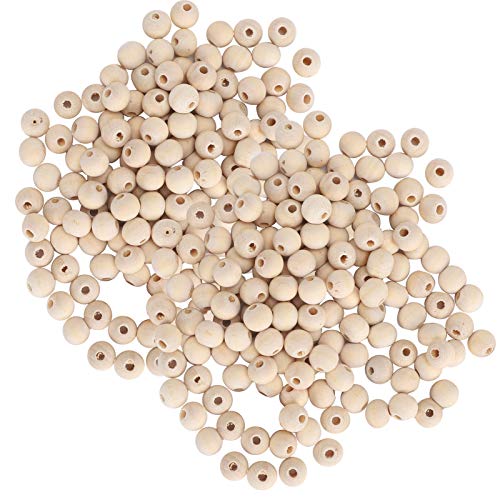 Holzperlen, 5 Beutel Holzperlen Handgefertigte Runde Perlen Kleine Round Handgefertigtes DIY Unvollendete Vorräte 4 Mm/6 Mm/8mm/10 (4 mm – 500 Stück) von Brrnoo