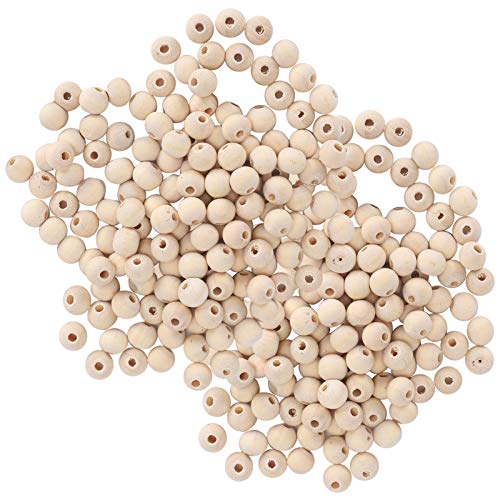 Holzperlen, 5 Beutel Holzperlen Handgefertigte Runde Perlen Kleine Round Handgefertigtes DIY Unvollendete Vorräte 4 Mm/6 Mm/8mm/10 (8 mm – 150 Stück) von Brrnoo