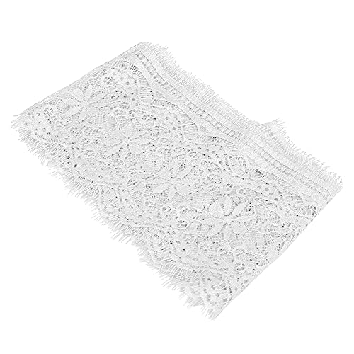 Kleidungsspitze Sieben Farbe Polyester Seidenspitze, 14,5 Cm Breite Verkleidung für DIY -Kunsthandwerk, Kleidungsdekoration, Haarschmuck, Geschenkboxverpackung (Farbe 6 weiß) von Brrnoo