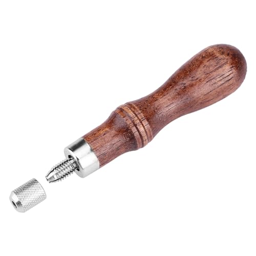 Leder -Awl, Nähwerkzeuge Leder Nähnadel Awl 4 in 1 Holzgriff Ledernähe Awl DIY Leder -Loch -Loch -Lochwerkzeug Leder -Nähwerkzeuge von Brrnoo