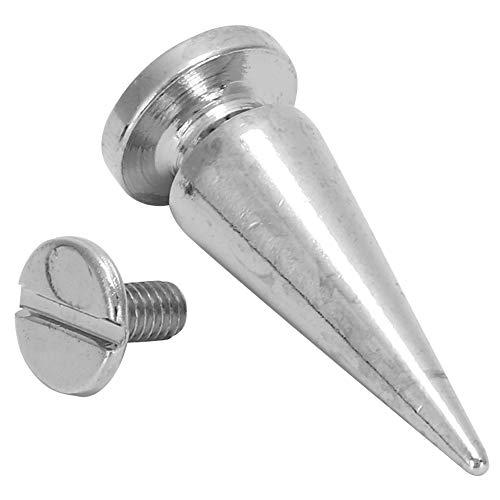 Ledermetallstift, Kupfer Nieten, 10 * 26mm Metallstollen mit Schraube für -Lederhandwerk, Tasche, (10 * 26 mm Silber) von Brrnoo