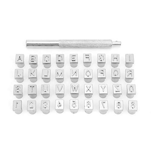 Metall -Stempelkit, Legierungsstahl -Briefmarken Lederstempel mit 36 ​​Stück für Ledercraft (6.5MM) von Brrnoo