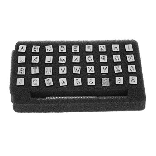 Metall -Stempelkit, Legierungsstahl -Briefmarken Lederstempel mit 36 ​​Stück für Ledercraft (6.5MM) von Brrnoo