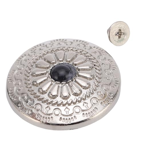 Metallblütenknöpfe Schrauben, 30 Mm Dekorative Blütenschraubenrückenknöpfe mit 4,5 Mm Schrauben, 5 Eingestellte Silberne Blütenknöpfe für PU Leder DIY Zinklegierung, Ideal für Metallblütenknöpfe Schrauben, 30 Mm Dekorative Blütenschraubenrückenknöpfe mit 4,5 Mm Schrauben, 5 Eingestellte Silberne Blütenknöpfe für PU Leder DIY Zinklegierung, Ideal für von Brrnoo