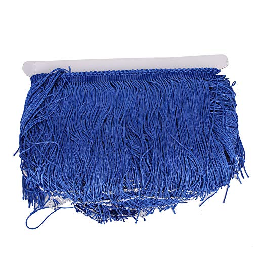 Nähfanzierträg, Wide Fringe Quastel Trimmspitzen -Kleidungsschuhe Bastelvorhang Quasten Fransen Spitze Latin Kleid Bühne Sewing Fransenverkleidung DIY Accessoires 14 Cm / 5,5in (BLUE) von Brrnoo