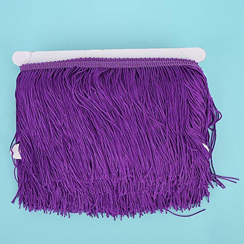 Nähfanzierträg, Wide Fringe Quastel Trimmspitzen -Kleidungsschuhe Bastelvorhang Quasten Fransen Spitze Latin Kleid Bühne Sewing Fransenverkleidung DIY Accessoires 14 Cm / 5,5in (Dunkelviolett) von Brrnoo