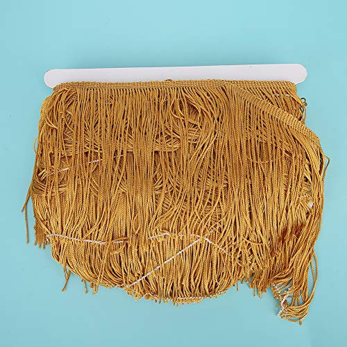 Nähfanzierträg, Wide Fringe Quastel Trimmspitzen -Kleidungsschuhe Bastelvorhang Quasten Fransen Spitze Latin Kleid Bühne Sewing Fransenverkleidung DIY Accessoires 14 Cm / 5,5in (GOLD) von Brrnoo