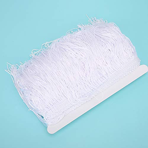Nähfanzierträg, Wide Fringe Quastel Trimmspitzen -Kleidungsschuhe Bastelvorhang Quasten Fransen Spitze Latin Kleid Bühne Sewing Fransenverkleidung DIY Accessoires 14 Cm / 5,5in (WHITE) von Brrnoo