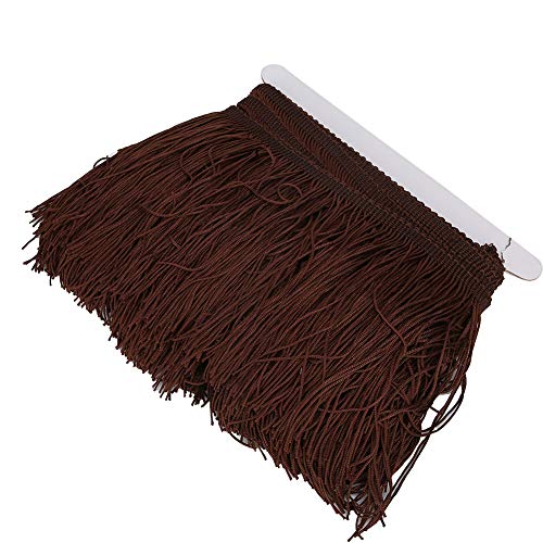 Nähfanzierträg, Wide Fringe Quastel Trimmspitzen -Kleidungsschuhe Bastelvorhang Quasten Fransen Spitze Latin Kleid Bühne Sewing Fransenverkleidung DIY Accessoires 14 Cm / 5,5in (dunkler Kaffee) von Brrnoo