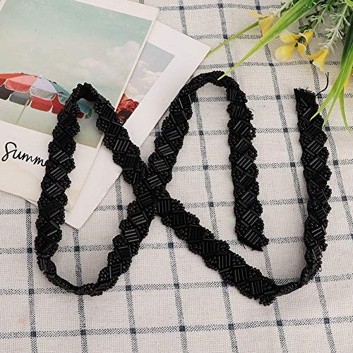 Perlenbandband, 1 -Yard -Perlenbandband Nähte Dekoration Zubehör Spitze Ribbon DIY Handgemachte Kleidung Bestickte Nähdekoration Zubehör (1,5 Cm Metallfarbe Quadrat (1,5 cm große schwarze Perlenbandband, 1 -Yard -Perlenbandband Nähte Dekoration Zubehör Spitze Ribbon DIY Handgemachte Kleidung Bestickte Nähdekoration Zubehör (1,5 Cm Metallfarbe Quadrat (1,5 cm große schwarze von Brrnoo