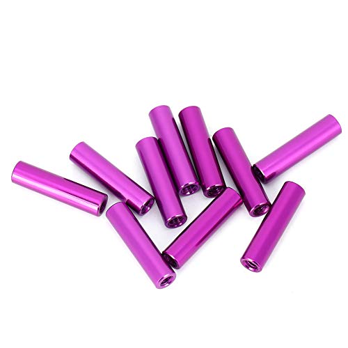 Runde Aluminium -Standoff -Säulenabstandshalter, 10pcs M3x20 Runde Säulenabstandshalter Drohnen Ständer Rundquadcopter Standoff Stente Fastenstangen Lila Lila von Brrnoo