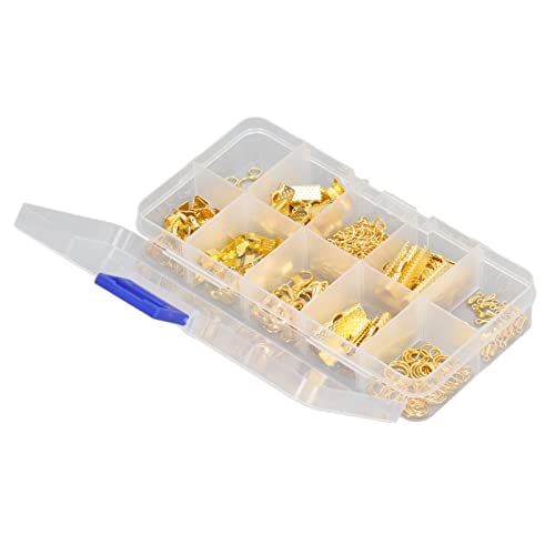 Schmuckherstellung Kit, Schmuck Perlen Making Kit Schmuck Perlen Making -Set Metall Tail Kette Heckschnalle Clamp/Holder Storage Box Schmuckfunde Starter - für (GOLD) von Brrnoo