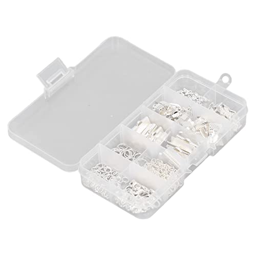 Schmuckherstellung Kit, Schmuck Perlen Making Kit Schmuck Perlen Making -Set Metall Tail Kette Heckschnalle Clamp/Holder Storage Box Schmuckfunde Starter - für (SILVER) von Brrnoo