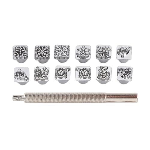 Starkes Zinklegierungs -Gemüse -Leder -Stempelstempelwerkzeugset, Bastelmuster -Stamp -Kit für Gemüseleder, Lustig und Einfach zu Bedienen, Klarer Display mit Effizienter von Brrnoo