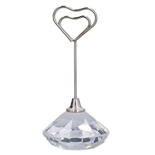 Tischnummernhalter-, Eisen- und Acryl -Tabellennummer Steht Bildhalter für Tabellen mit Heller Farbe für den Schreibtisch (Transparente Diamantliebe 9cm) von Brrnoo