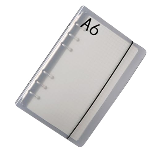 Transparenter Einbanddeckel, PP, Mattiert, 6 Löcher, Tragbarer Notizbuchordner mit Einbanddeckel für Lose Blätter, für Schule, Büro, Meetings (A6) von Brrnoo