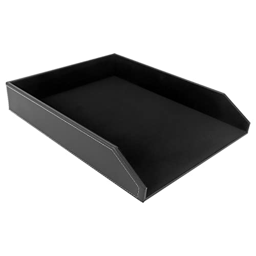 Bruafsir Briefablage für Sammlerstücke PU-Leder, Schreibtisch-Organizer für Dokumente, stapelbar, Schwarz Bruafsir Briefablage für Sammlerstücke PU-Leder, Schreibtisch-Organizer für Dokumente, stapelbar, Schwarz von Bruafsir