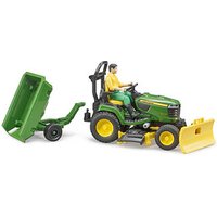 bruder John Deere Sitzrasenmäher mit Anhänger 62104 Spielzeugauto von Bruder