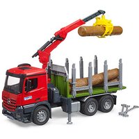 bruder MB Arocs Holztransport LKW mit Ladekran, Greifer und 3 Baumstämmen 03669 Spielzeugauto von Bruder