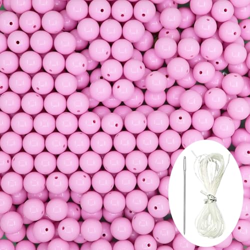 70 Stück dunkelrosa Acryl-Perlen, glatte Kunststoff-Abstandshalter-Perlen-Set mit Perlennadel und 3,5 m elastischer Schnur für Schmuckherstellung, Armbänder, Halsketten, Ohrringe, Bastelbedarf – 16 mm 70 Stück dunkelrosa Acryl-Perlen, glatte Kunststoff-Abstandshalter-Perlen-Set mit Perlennadel und 3,5 m elastischer Schnur für Schmuckherstellung, Armbänder, Halsketten, Ohrringe, Bastelbedarf – 16 mm von Brueyart