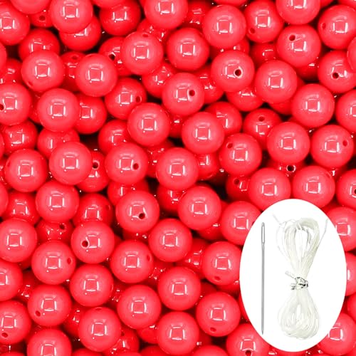 70 Stück rote Acryl-Perlen, glatte Kunststoff-Abstandshalter mit Perlennadel und 3,5 m elastischer Schnur für Schmuckherstellung, Armbänder, Halsketten, Ohrringe, Bastelbedarf – 16 mm 70 Stück rote Acryl-Perlen, glatte Kunststoff-Abstandshalter mit Perlennadel und 3,5 m elastischer Schnur für Schmuckherstellung, Armbänder, Halsketten, Ohrringe, Bastelbedarf – 16 mm von Brueyart