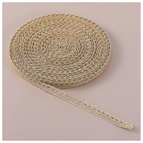 9,1 m lange goldfarbene Spitzenborte mit goldfarbener Verzierung für Hochzeit, DIY, Kleidung, Schmuck, Handwerk, Heimdekoration von Bruislard