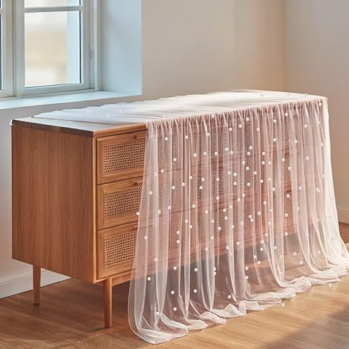 Perlen Tüll Spitzenstoff Weiße Perlen Tischdecke Tischläufer Tüll Tischdecke aus Perlenspitze 300x80cm Für Hochzeitsschleier Kleider Vorhänge Tischkleidung Perlen Tüll Spitzenstoff Weiße Perlen Tischdecke Tischläufer Tüll Tischdecke aus Perlenspitze 300x80cm Für Hochzeitsschleier Kleider Vorhänge Tischkleidung von Bruislard