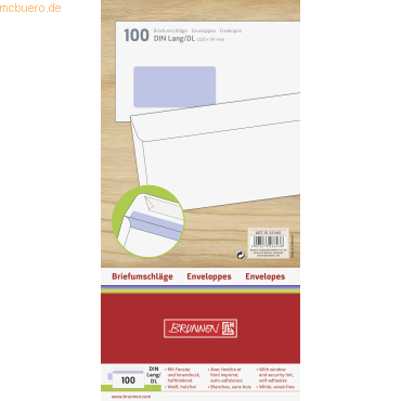 10 x Brunnen Briefumschläge DL Fenster Haftklebung weiß VE=100 Stück 10 x Brunnen Briefumschläge DL Fenster Haftklebung weiß VE=100 Stück von Brunnen